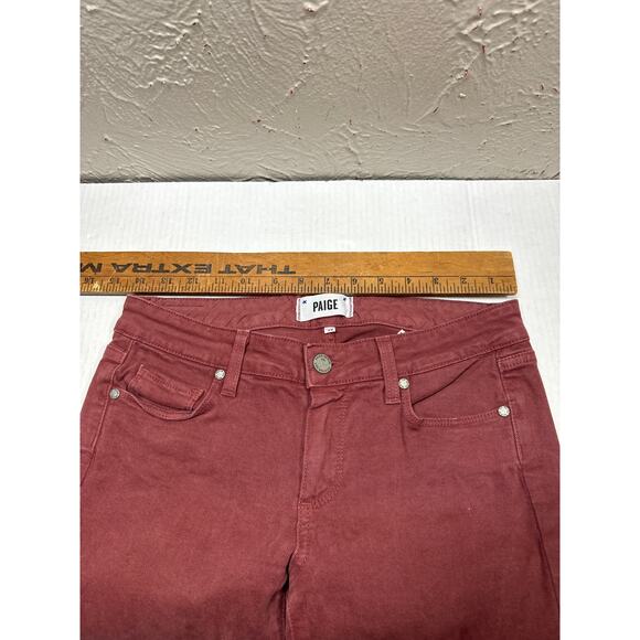 Paige Skyline Skinny Red Jeans Stretch Made in USA Womens Size 28 - Picture 2 of 5